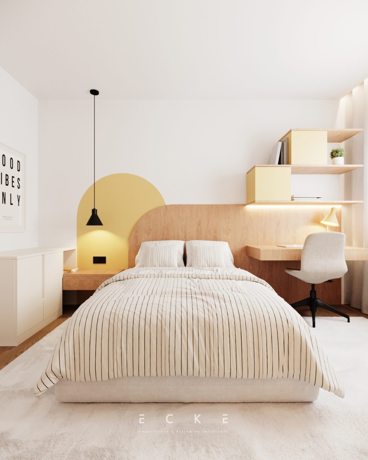 Quarto de jovem arquitetura e design de interiores projetos ecke