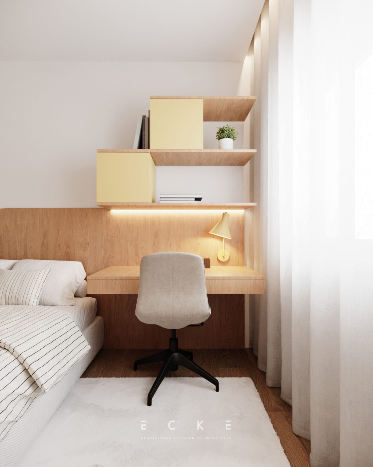 Quarto de jovem arquitetura e design de interiores projetos ecke