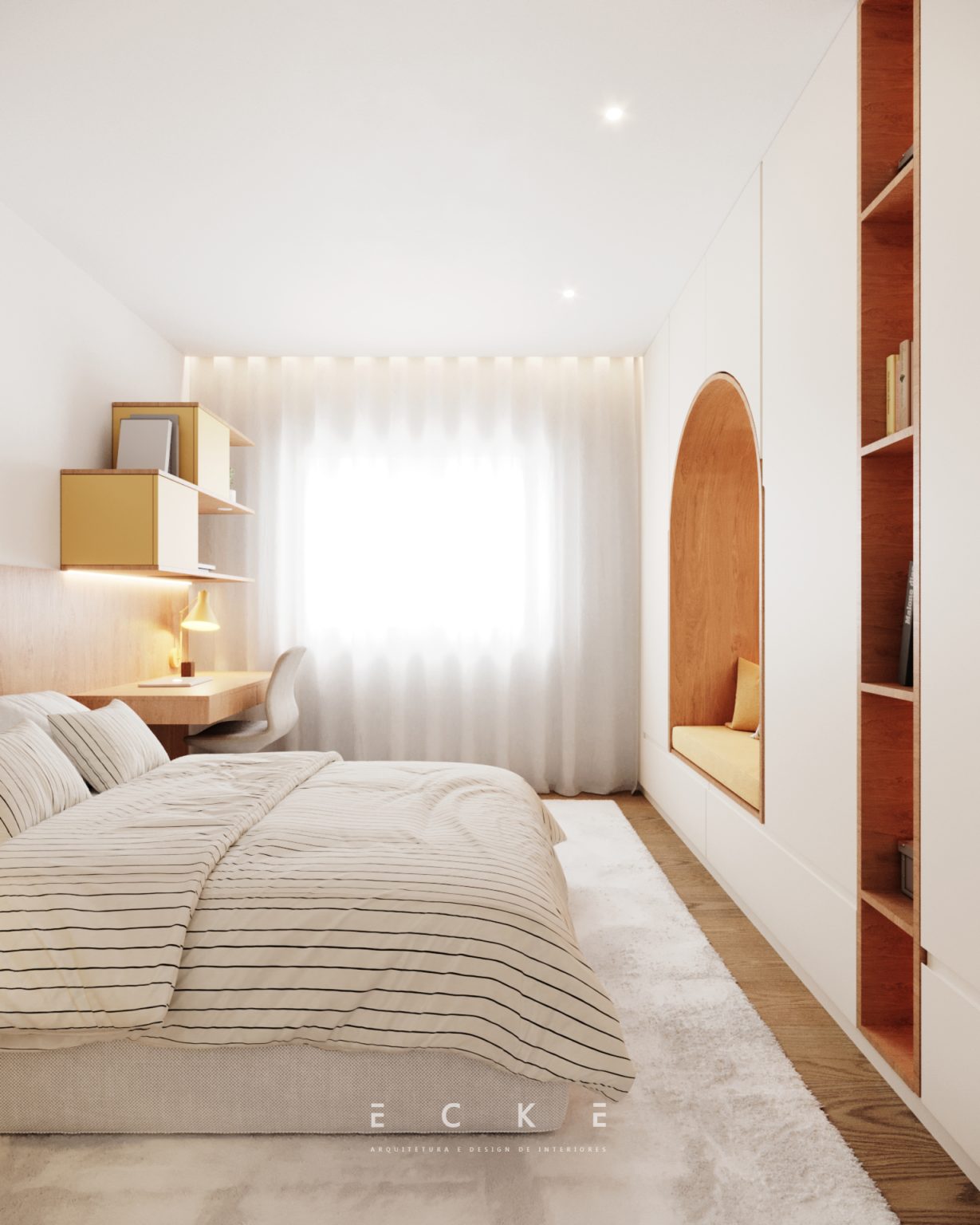 Quarto de jovem arquitetura e design de interiores projetos ecke